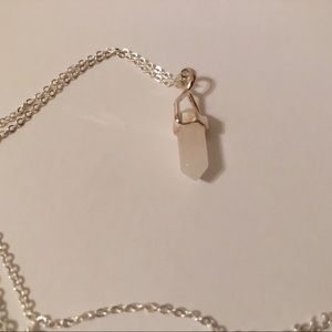 Silver Necklace with Quartz Pendant